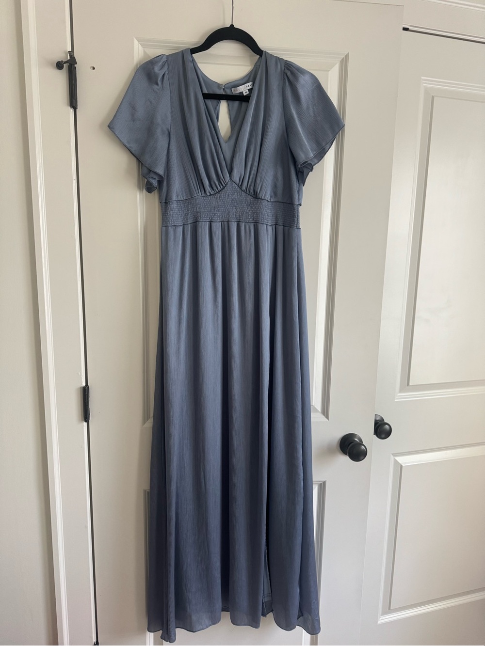 Baltic Born Dusty Blue Maxi Dress with Smocked Waist